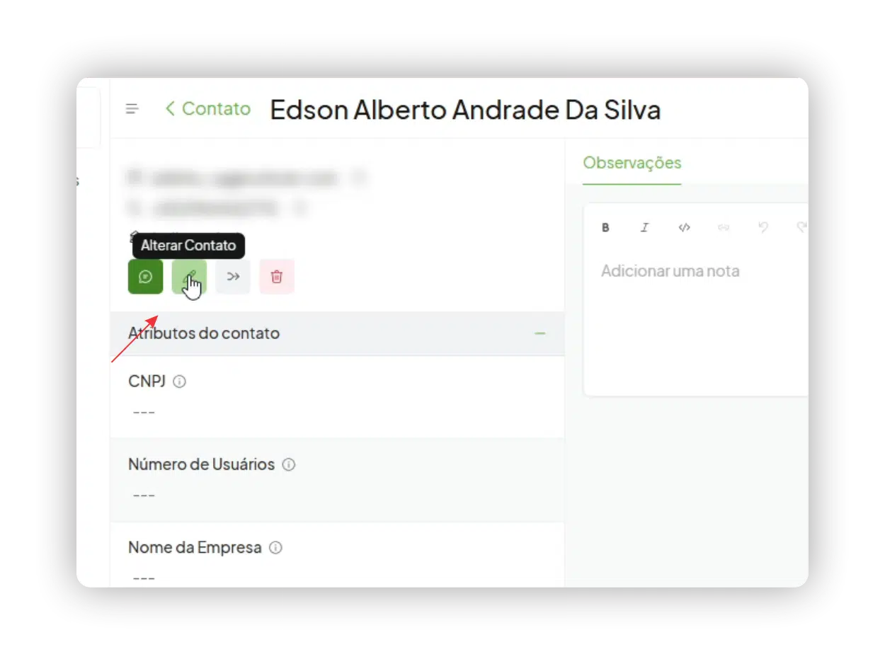 3 - alterar o contato