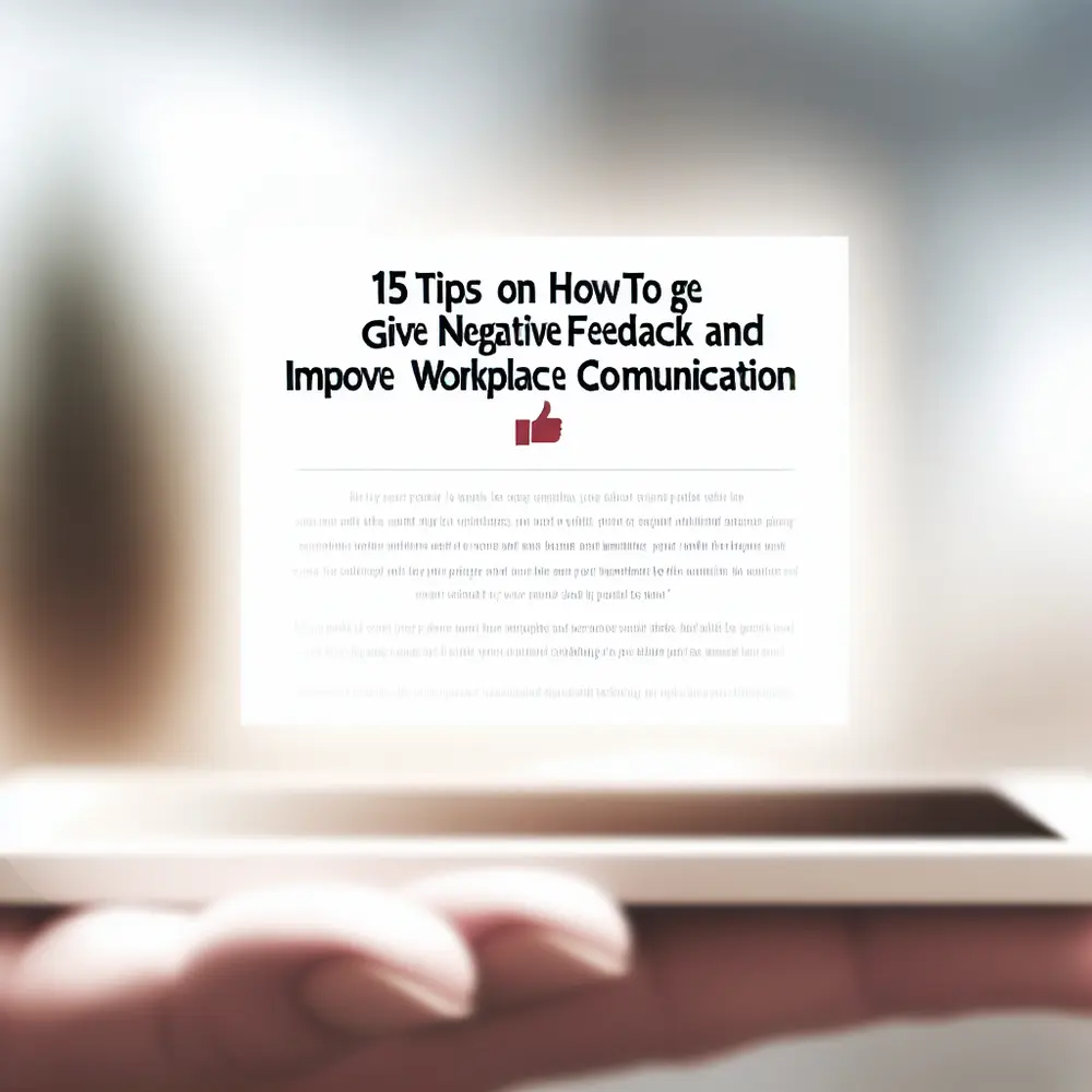 15 Tips for Providing Negative Feedback and Improving Workplace Communication